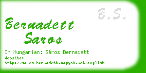 bernadett saros business card